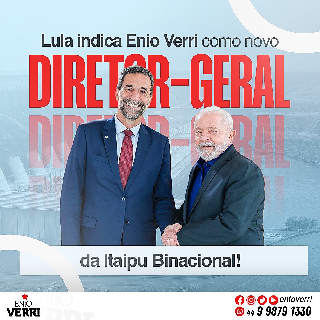 Enio Verri é escolhido como o novo diretor-geral da Itaipu